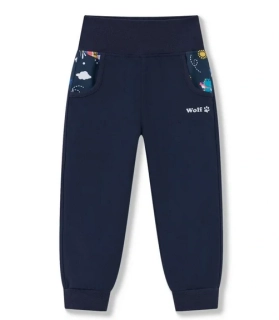 Dětské jarní softshellové kalhoty WOLF B2581 modré vel.86,98
