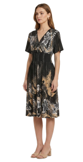 Dámské šaty květ F2612 černé vel.M/L